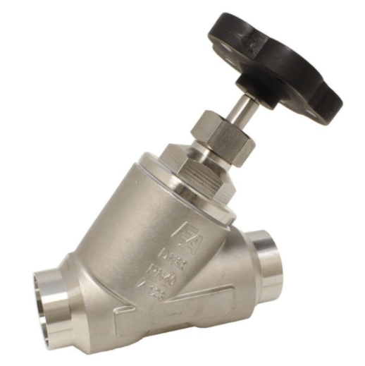Вентиль Schrägsitzventil DN20, PN40, DIN3239, Edelstahl 1.4408/PTFE