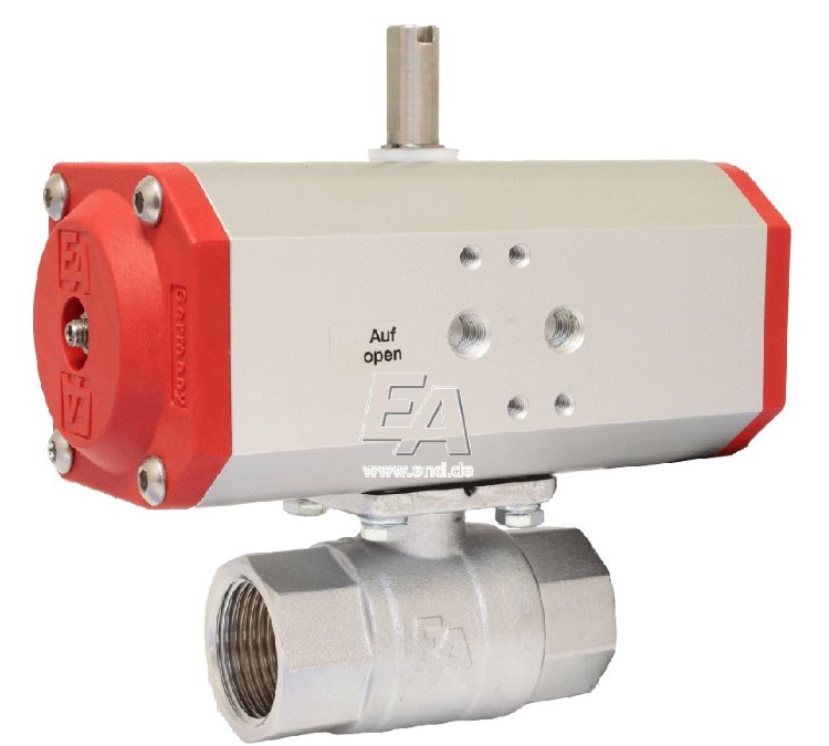 Кран шаровый KA 11/2", с приводом ED55 латунь/PTFE-FKM, двойного действия KA27-ED55