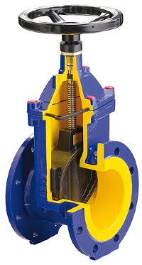 Задвижка с обрез. клином Zetkama 111D-150-C57, DN150, PN16 чугун/EPDM, Тмакс=+110°С фланцевое