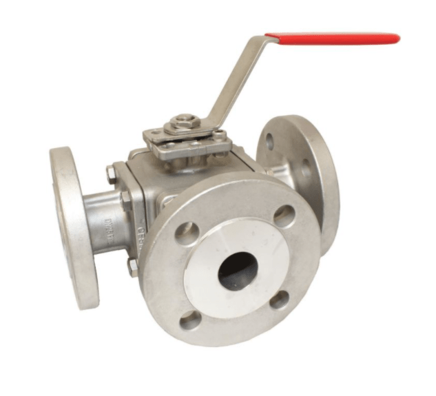 Кран шаровый 3-ходовой  DN200, PN16, L-Bohrung Edelstahl 1.4408/PTFE/FKM, ISO5211